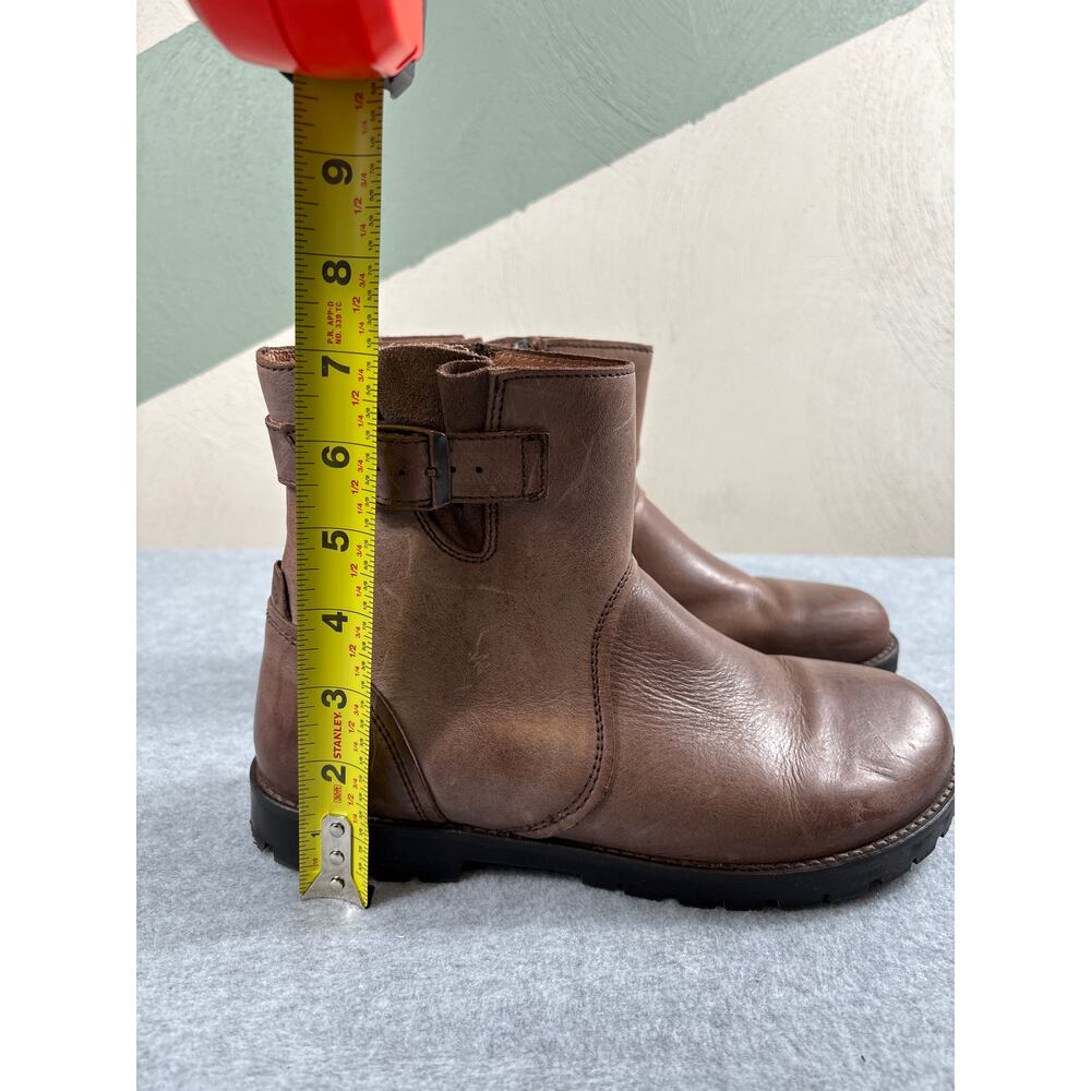 Birkenstock Brown Leather Ankle Boots with Buckle - Picture 7 of 10